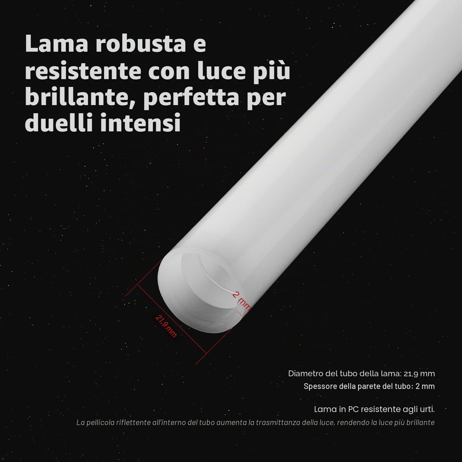 AthlChamp Sciabola da duello Pesante Controllo Tramite App, per Adulti, con Impugnatura in Metallo Pesante e Lama Spessa, 16 Effetti sonori e Cambio Colore Infinito (RGB-OBW)