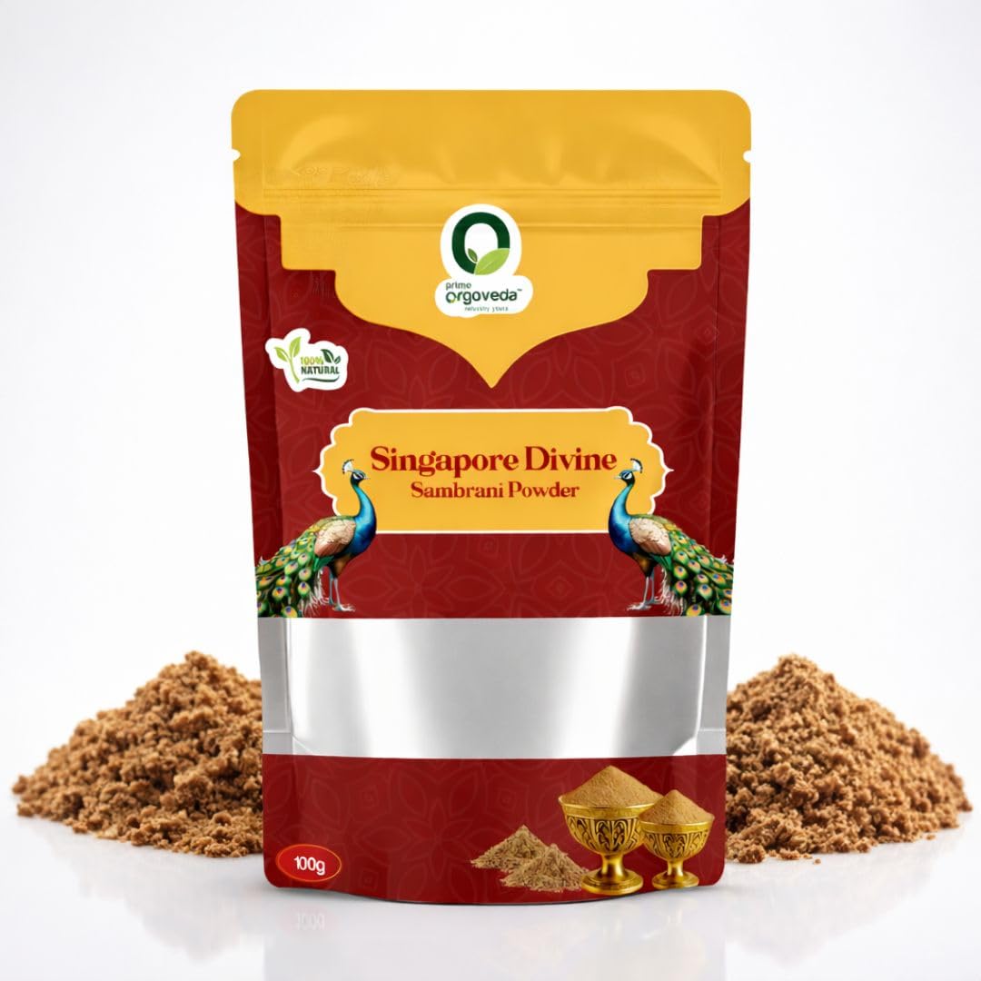 Singapore Divine Sambrani Powder | 100% Natural & Charcoal-Free | Traditional Herbal Aromatic Powder for Pooja, Yoga & Spiritual Cleansing | Long-Lasting Divine Aroma - Pack of 2 (100g Each)-picture-37
