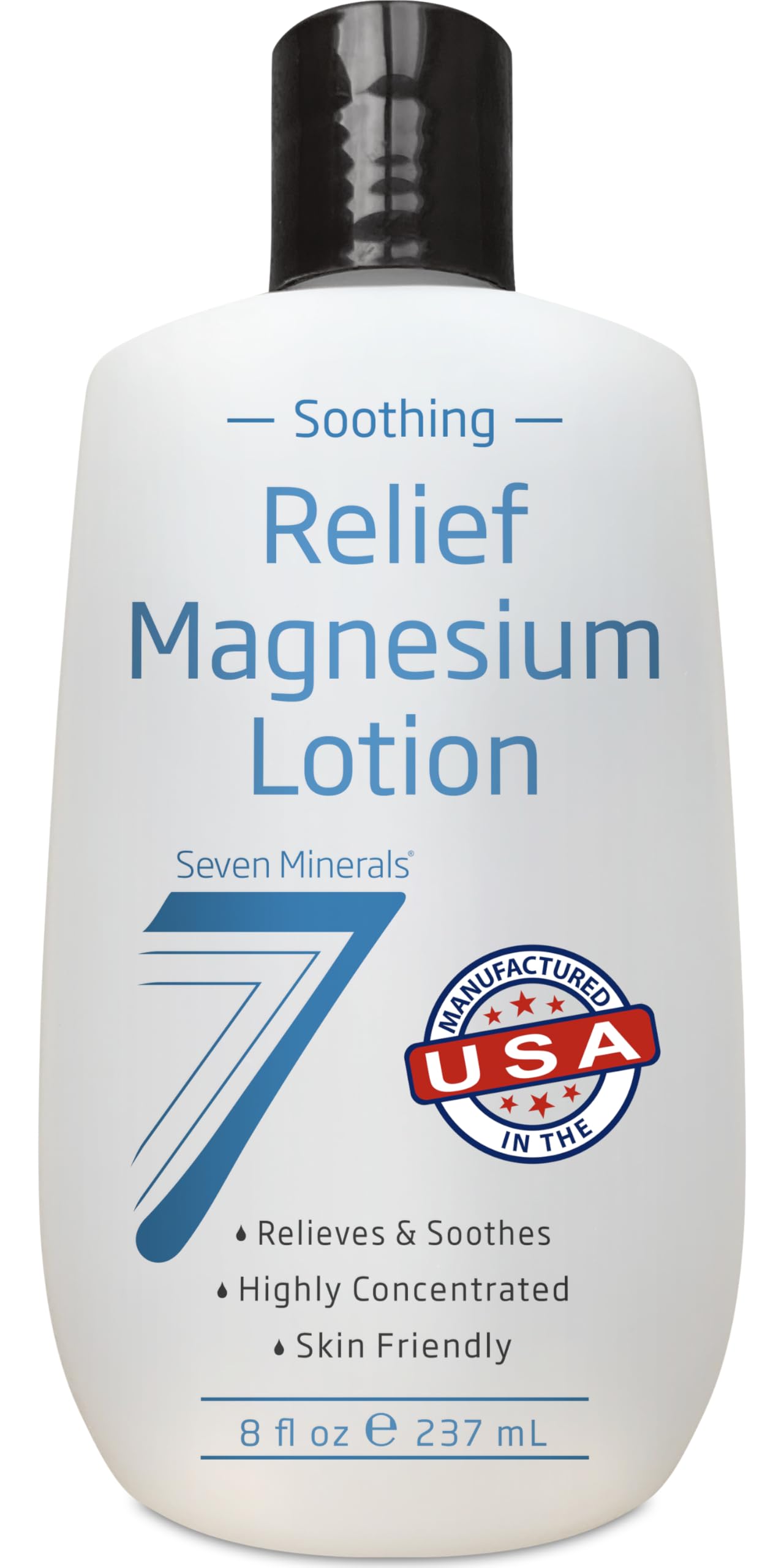 Seven Minerals Magnesium Lotion for Sleep, Soothing Relief & Relaxation - Highly Concentrated Magnesium for Better Sleep, Feet & Joint Care. Non-Greasy Lotion with Skin Friendly Ingredients - 8 fl ozSeven Minerals Magnesium Lotion for Sleep, Soothin…