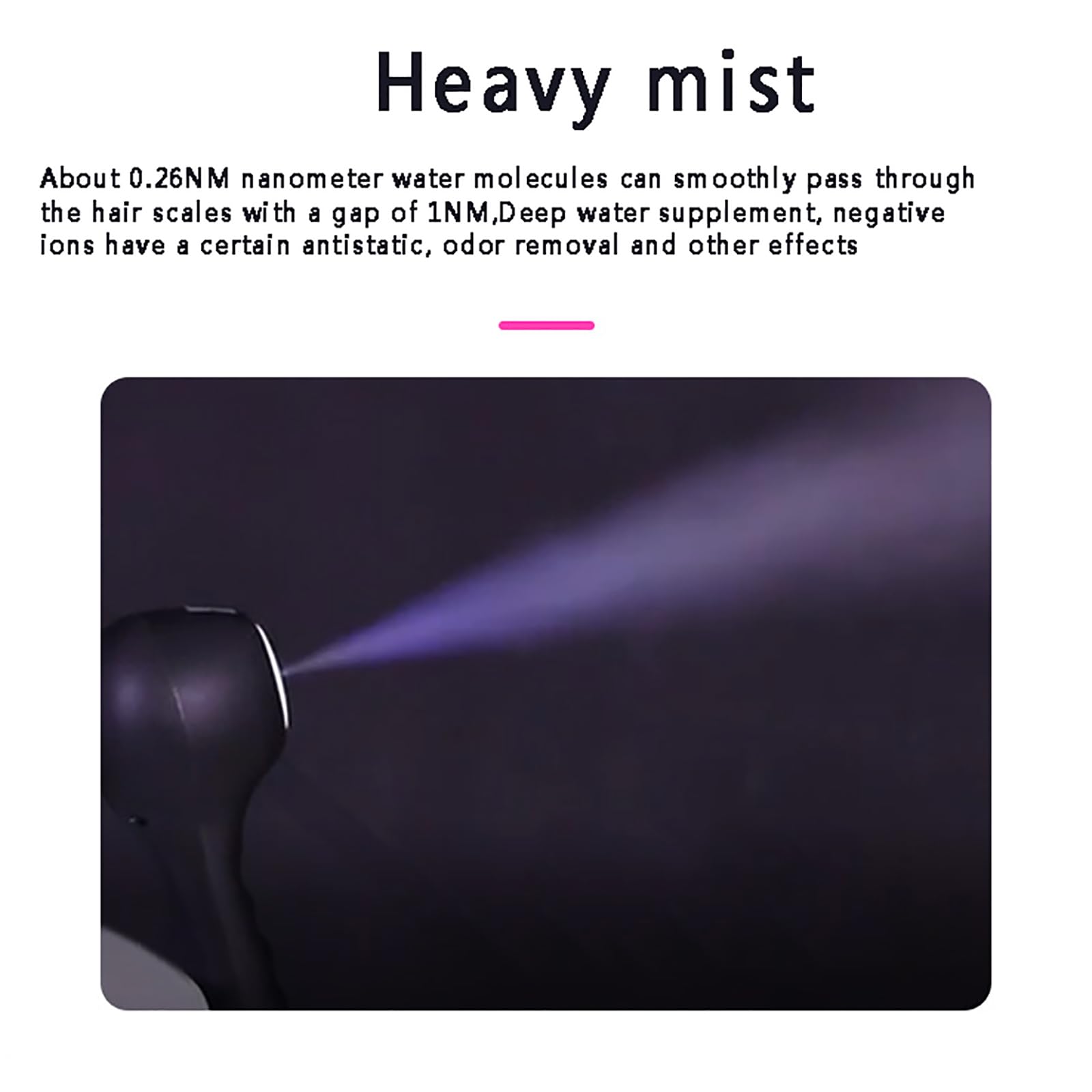 Vaporizador Capilar Nano, Máquina De Vapor Multifuncional con Cabezal Desmontable, Moléculas De Agua De 0.26 NM Que Nutre Profundamente El Cabello, Mejora La Sequedad Y La Opacidad