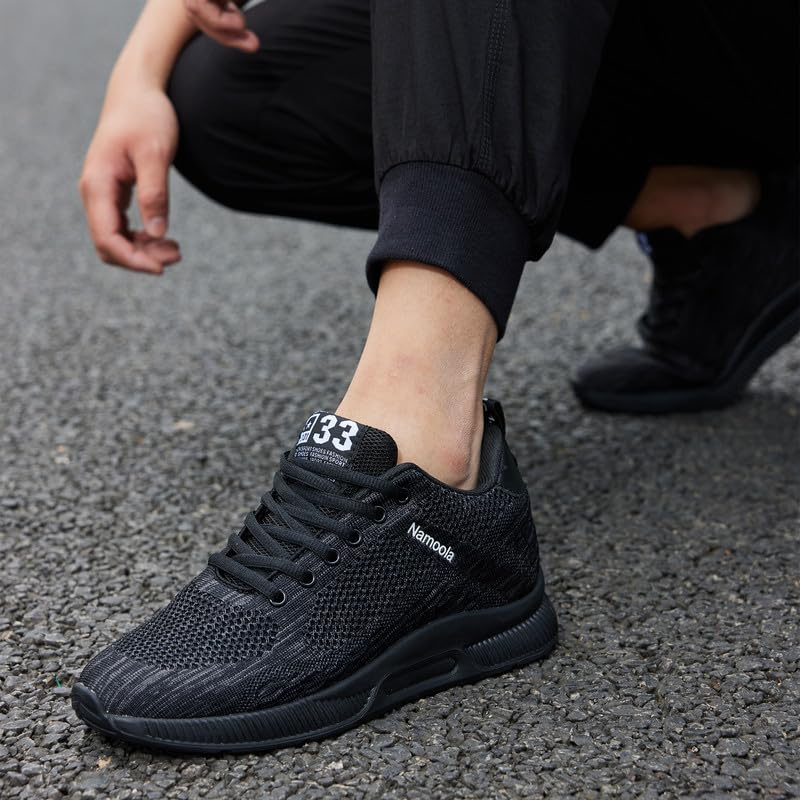 Image of Men's Invisible Height Increasing Elevator Shoes Lightweight Sport Shoes Height-Boosting Non-Slip Sneakers 2.4'' Taller