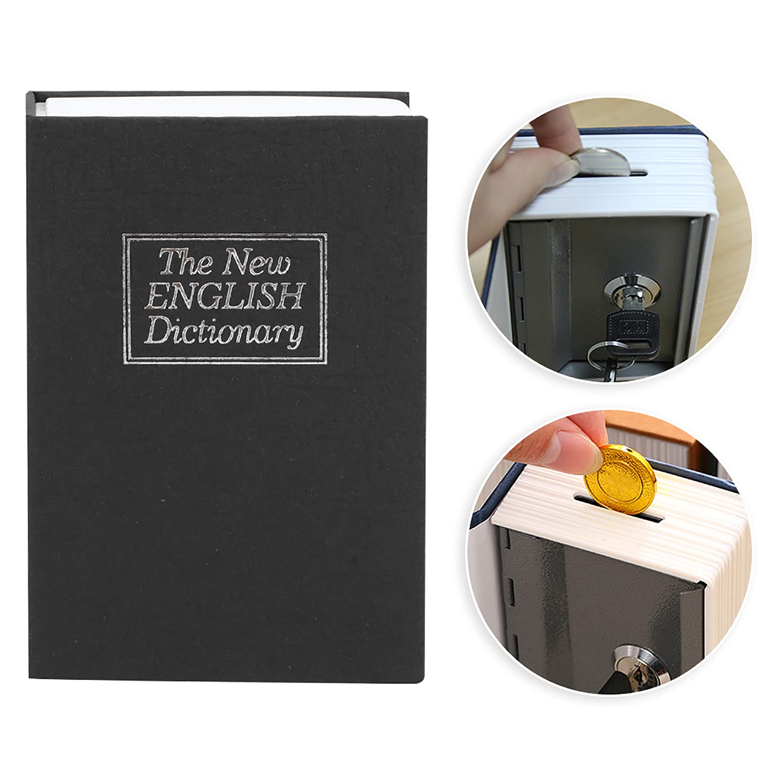 Hidden Safe, Book Safe with Key Lock,Mini Simulation Book Safe Storage Box Money Cash Jewelry Security Lock Case with Keys - Image 3