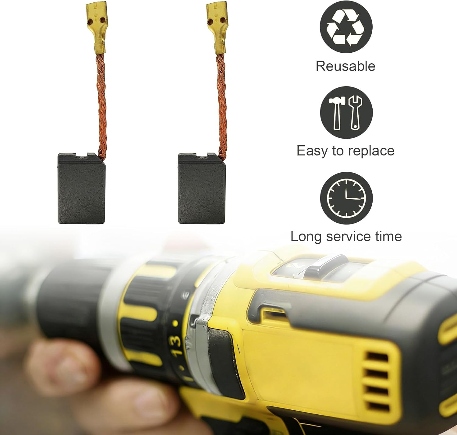 402874-07 Carbon Motor Brushes Replacement compatible with DeWalt DW630 DW840 DW840K Angle Grinder Power Tools (12 pack)