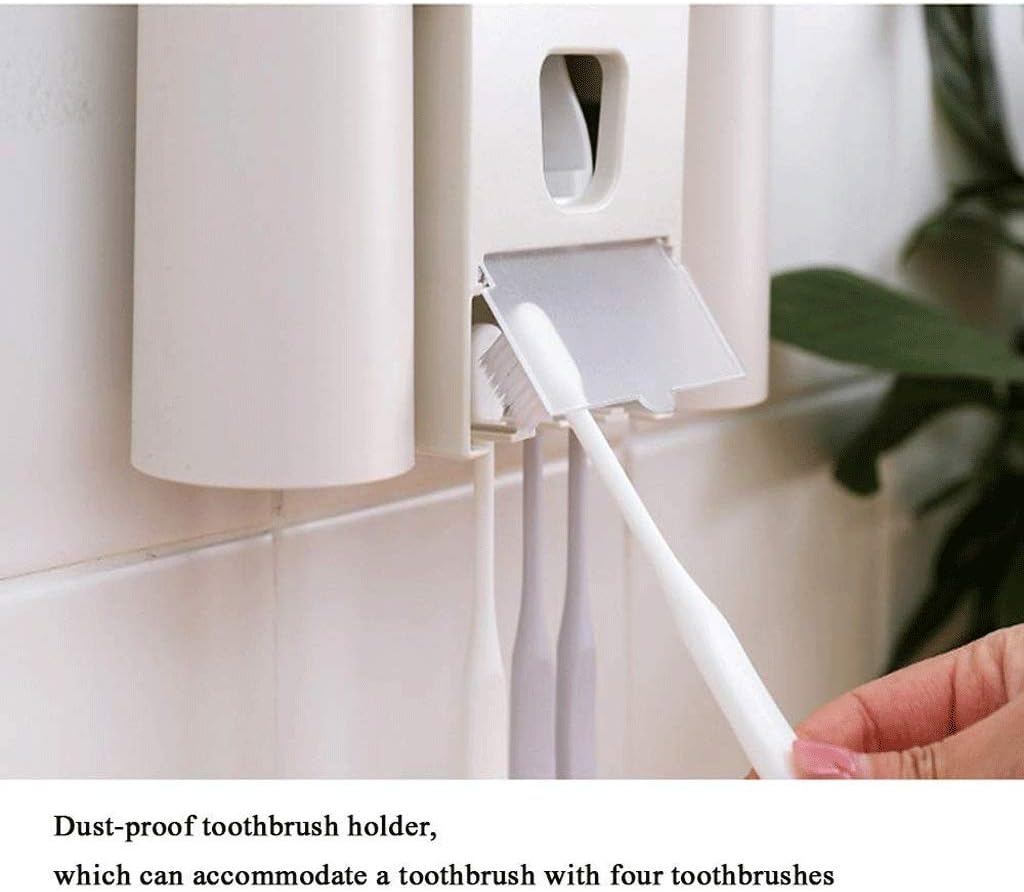 Toothbrush Cup Holder,Kids Toothpaste Dispenser Tooth Brush Cups, Wall Mounted Squeezer