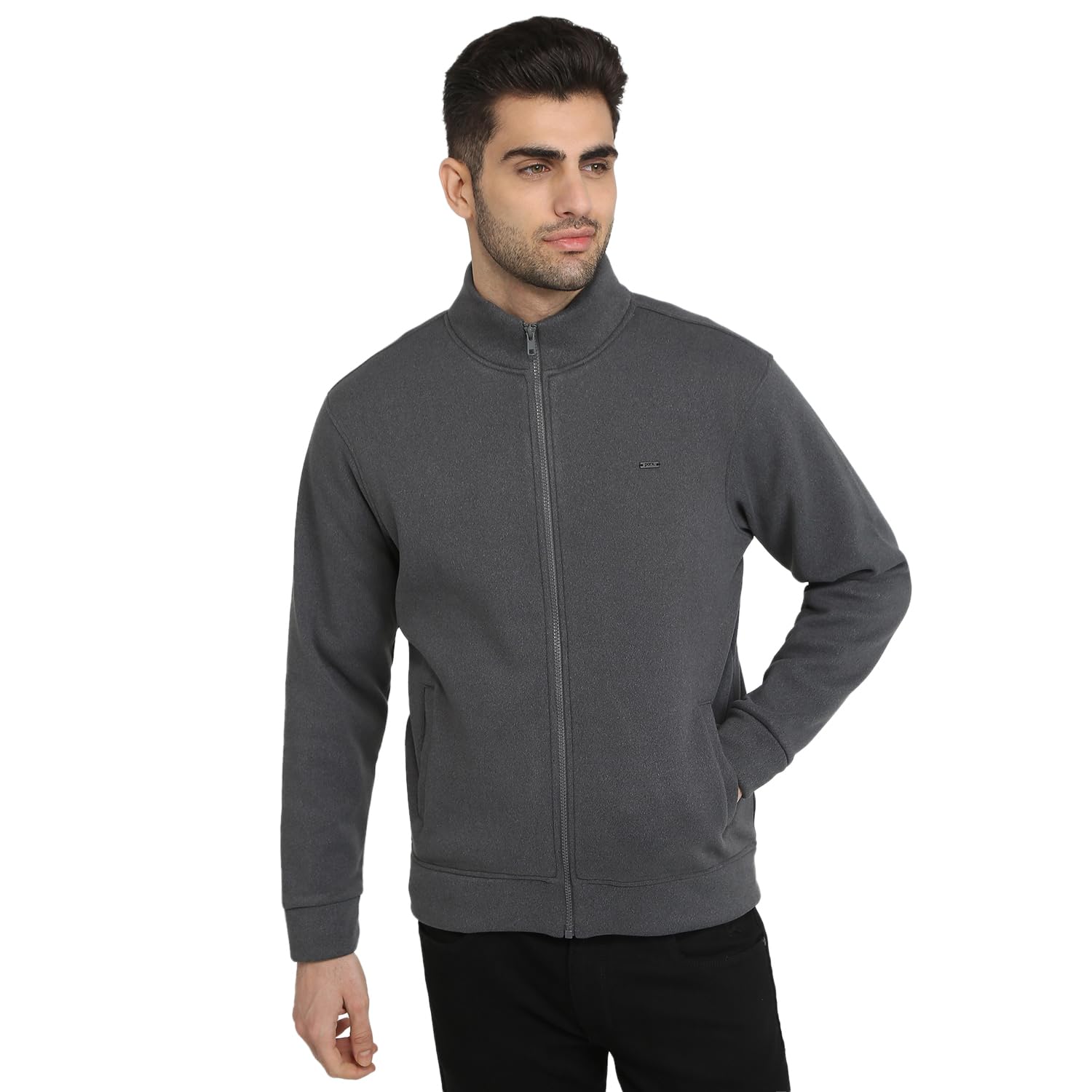 parx Men Full Sleeve Regular Fit Solid Pattern Poly Spandex Blend High Neck High Neck Casual Sweatshirt-picture-38