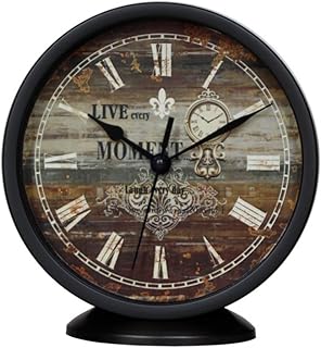 Classic Silent Desk Clock 6 Inch Non-Ticking Decor Black Wall Clock Easy to Ready for Kitchen Bathroom Office
