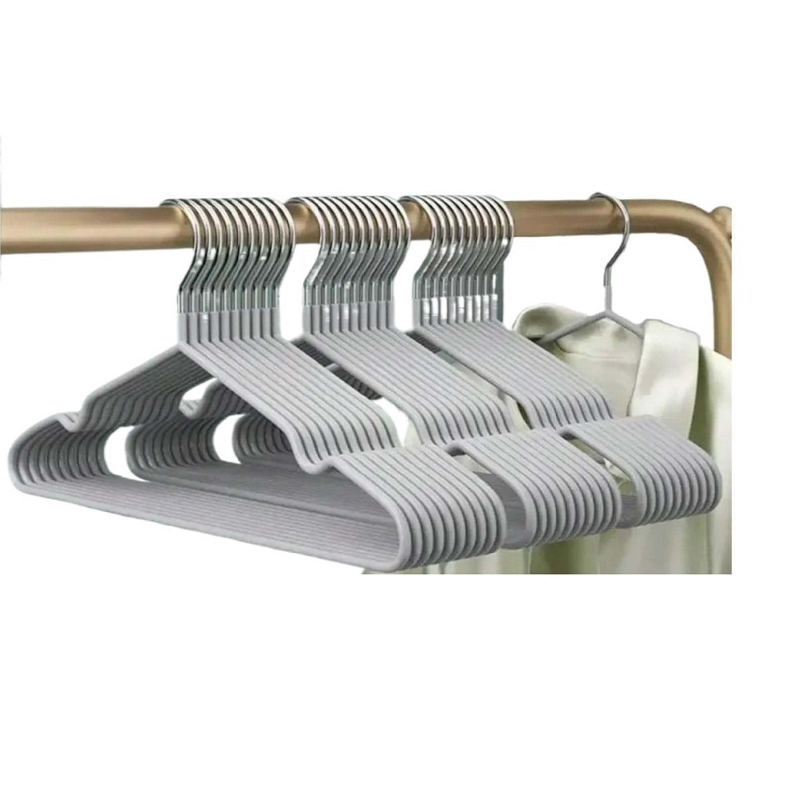 Clothes Hangers No-slip Clothes Hangers 10pcs- Metal Traceless, Strong Racks, Household Space Saver For Organization Of Bedroom(Grey)