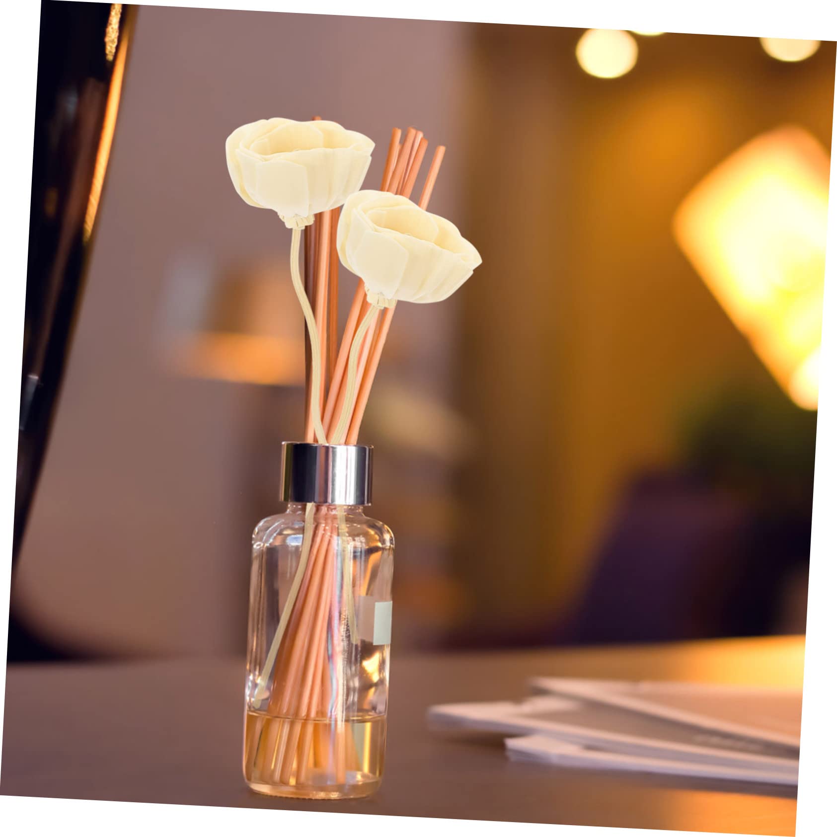 ULTECHNOVO Difusores De Aromaterapia De Interior con Varillas De Ratán Y Flores Aceites Esenciales Difusor De Aceites Esenciales Difusor De Aromas Accesorio para 10 Piezas*4