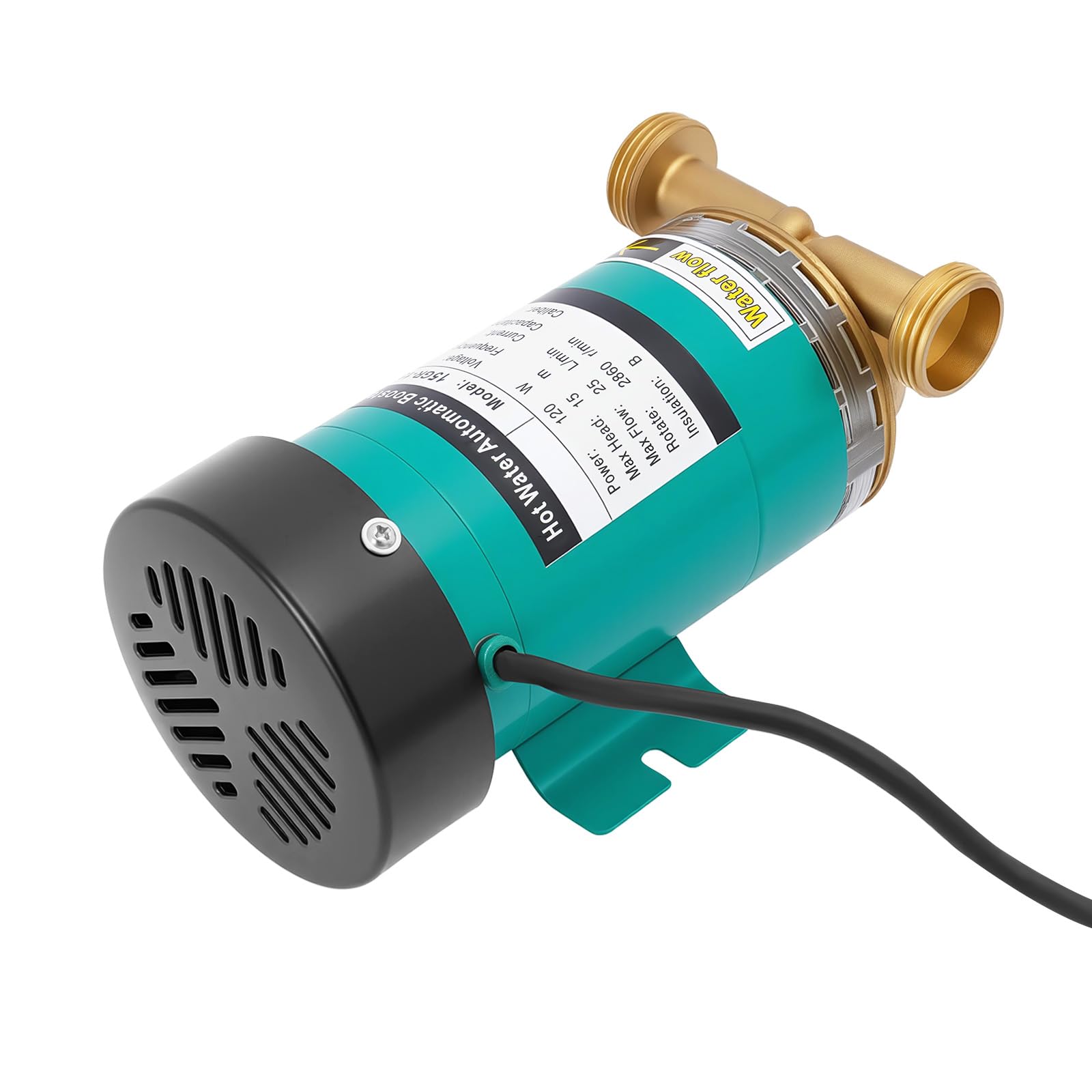 Pompa di aumento di pressione da 120 W, pompa per acqua domestica, automatica per la casa, in acciaio inossidabile, per riscaldamento dell'acqua, giardino, acqua calda, pompa di circolazione da 25 l
