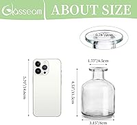 Vista 5 de Glasseam Jarrones pequeños de cristal mini jarrón transparente a granel juego de 12 jarrones minimalistas para centros de mesa, jarrones decorativos