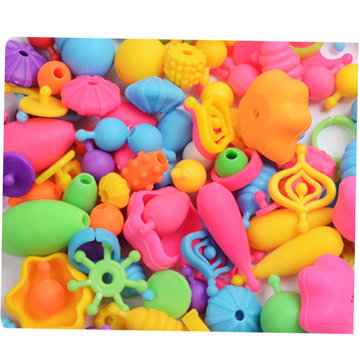 ERINGOGO 1 Boîte Coffret Perles Plastique DIY pour Filles Perles Colorées Variées avec Boîte de Rangement Portable Kit Bricolage Bracelet et Collier Activité Créative Garçon Fille pour