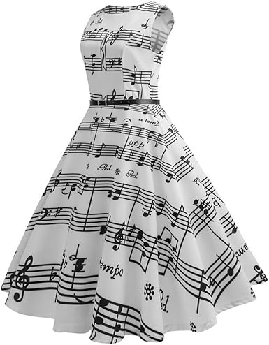 Vestito Donna Vintage Anni '50 - Abito Cocktail Floreale, Scollo A V, Senza Maniche - Foto 7