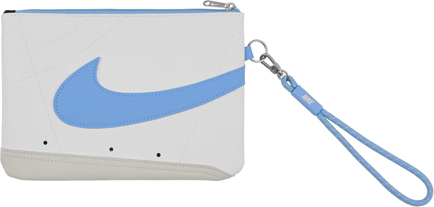 Nike Icon Blazer Wristlet Large Document Wallet Clutch Bag with Strap Sky Blue, White/Light Blue