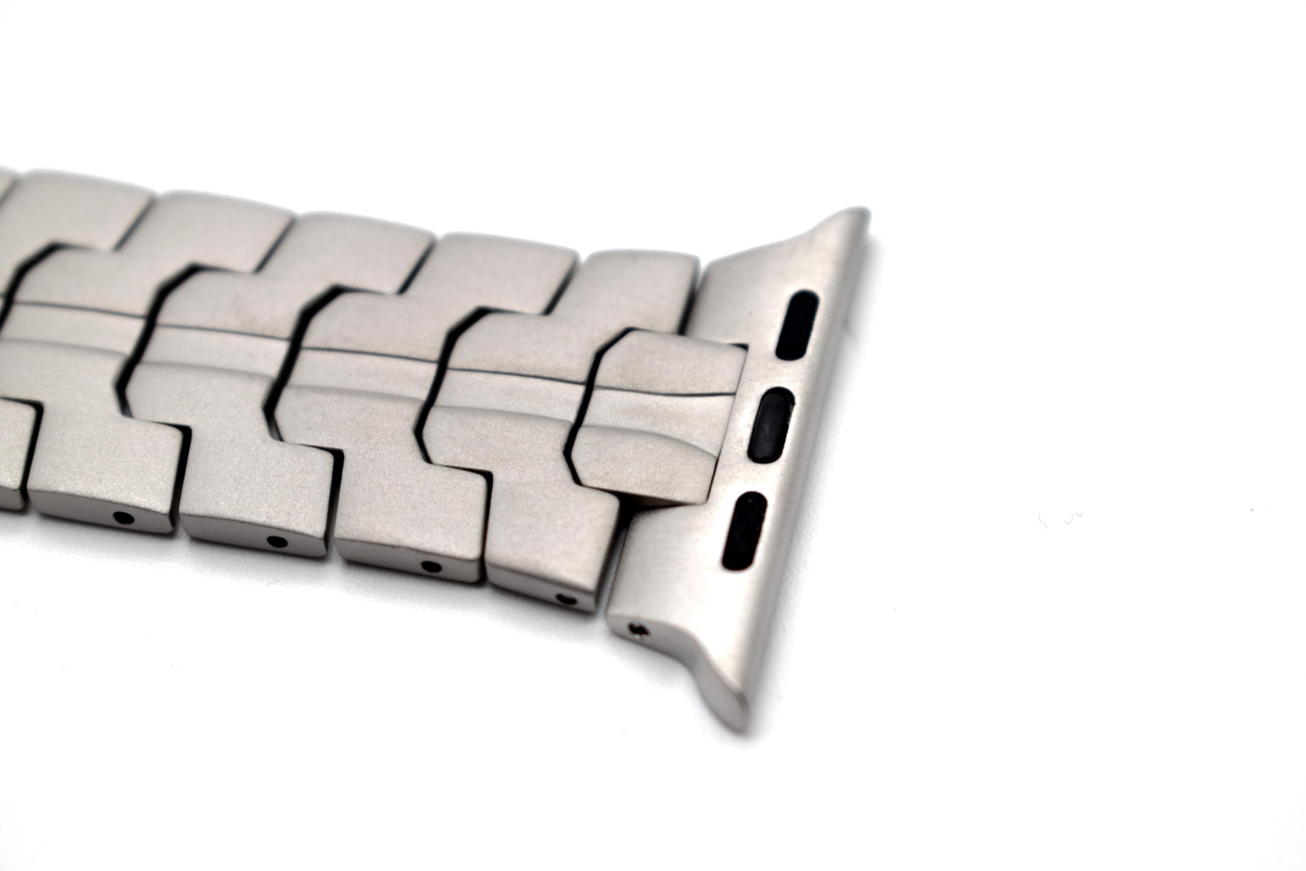 Titanarmband für Apple Watch 42/44/45/46/49 mm – Gebürstetes Premium Gliederarmband mit sicherer Faltschließe – Für Ultra & Series