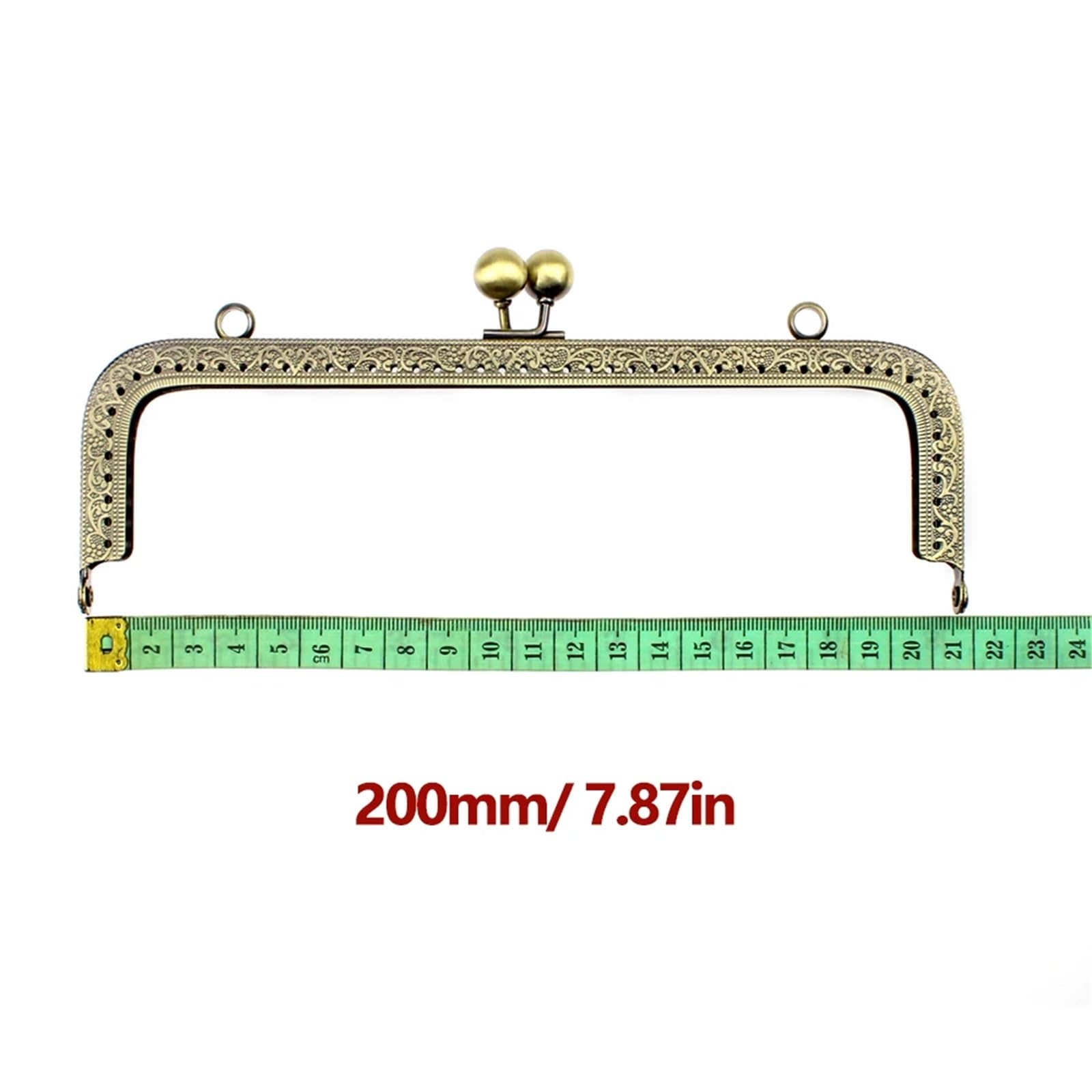 Metalowa rama torebki, rama sprzęgła torby, 20CM prostokątne tłoczone koraliki pocałunek metalowa rama torebki zapięcie do torebki DIY torebka damska kopertówki akcesoria(Gun)