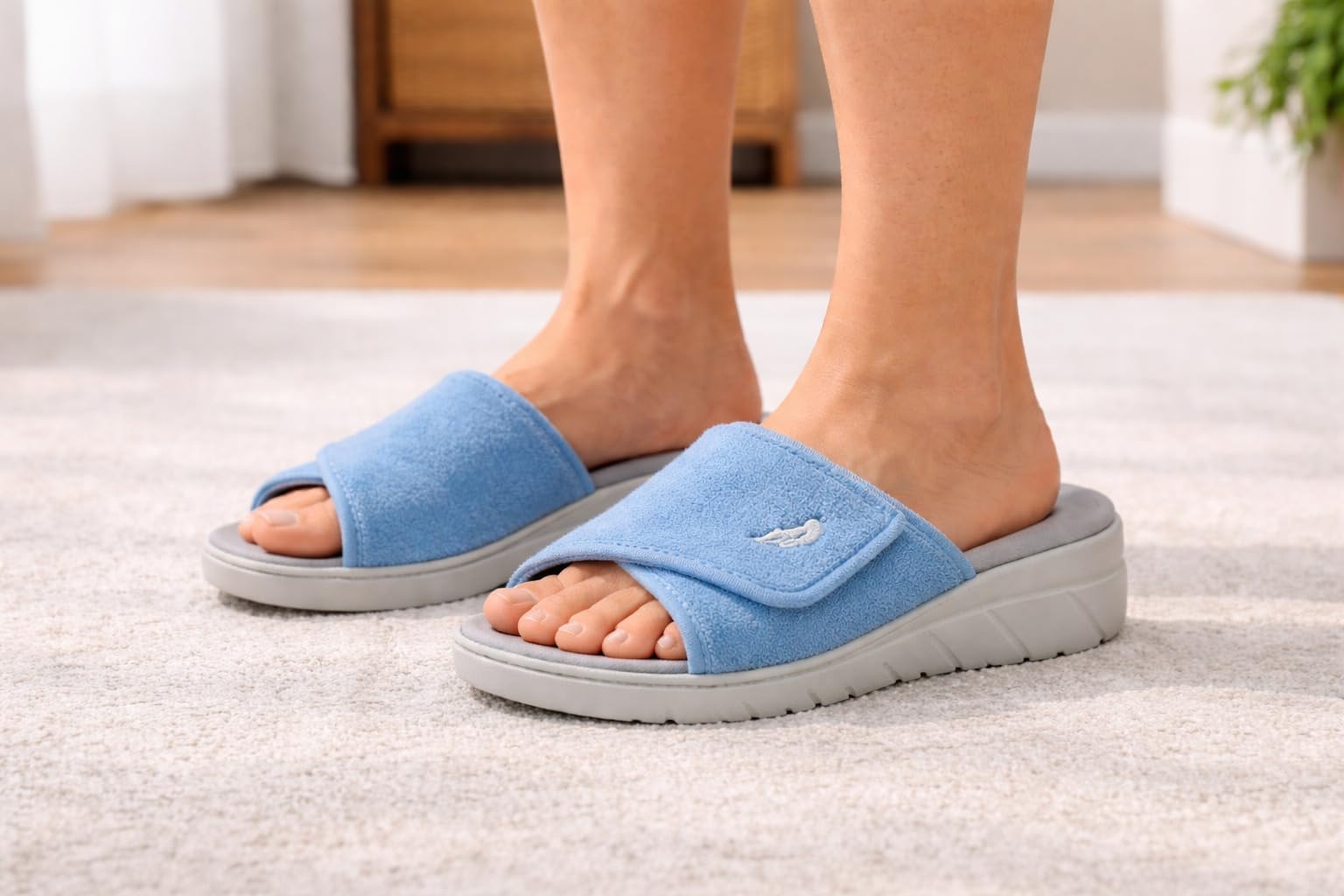 PLUMAFLEX - Zapatillas Ancho Especial con Cierre Adhesivo y Plantilla Acolchada 282266 Sintético