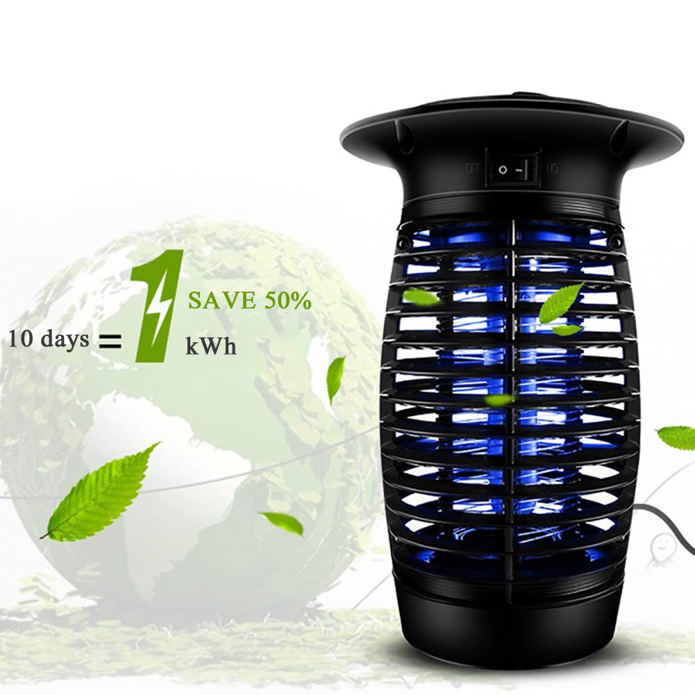 Mosquito Killer Indoor,portable Bug Zapper With Hook Fly Trap Pest Repellent Mosquito Lamp Uv Night Light Pest Control Outdoor Black