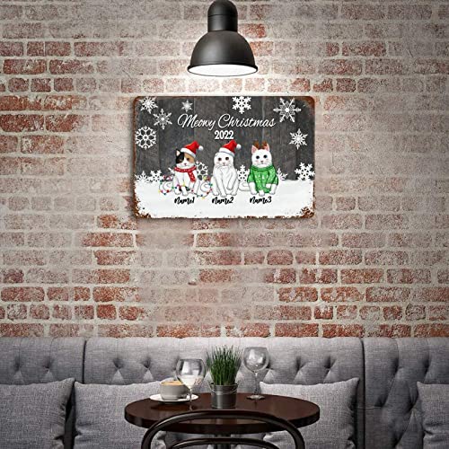 Panneau de Noël personnalisé avec chats de 30,5 x 45,7 cm - 4