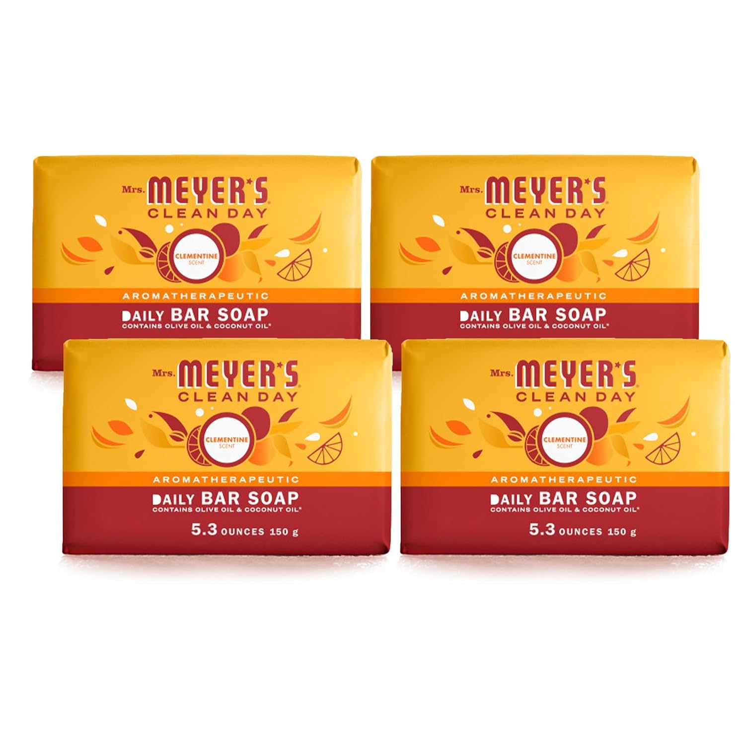 MRS. MEYER'S CLEAN DAY Bar Soap, Use as Body Wash or Hand Soap, M…