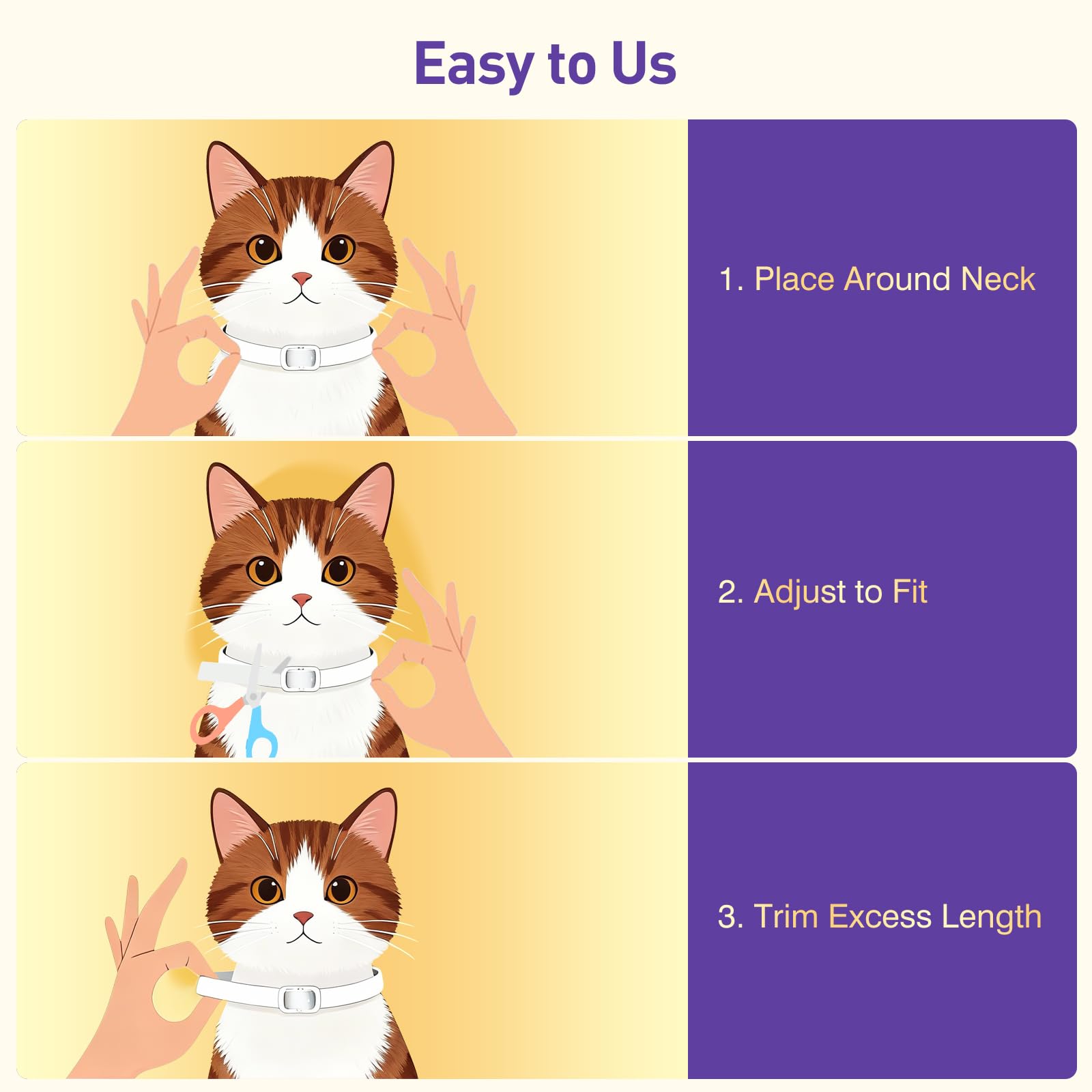 Flea and Tick Collar for Cats (4 Pack), Plant-Powered with Natural Essential Oils, Water-Resistant, Adjustable for All Cats & Kittens (Gray) - image 6