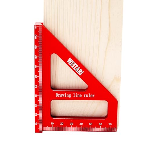 Miniatura 8 de Regla triangular de 4590 grados, transportador cuadrado para carpintería, regla triangular de inglete de aleación de aluminio, herramienta de