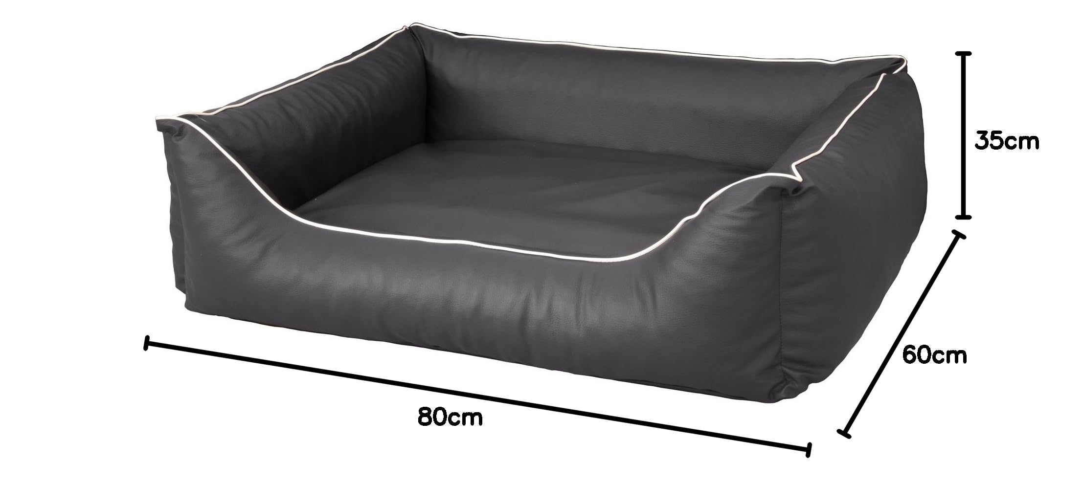 Cama para perros CopcoPet Rocco 2 en 1, impermeable y de piel sintética, con colchón de plástico para perros con espuma de copos o espuma viscoelástica ortopédica