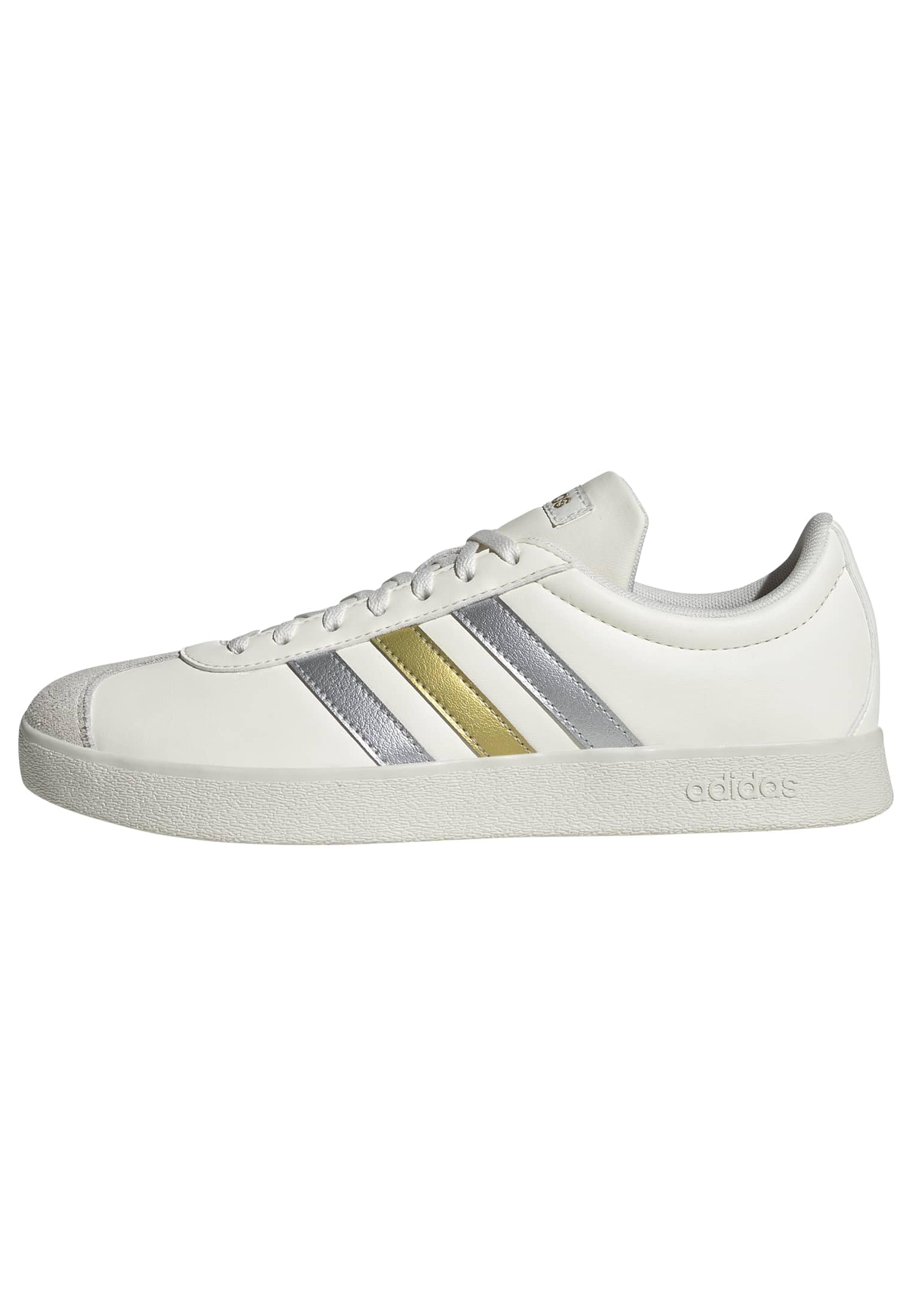 adidas Damen Vl Court Base Shoes, Off White/Silver Met./Gold Met., 36 EU