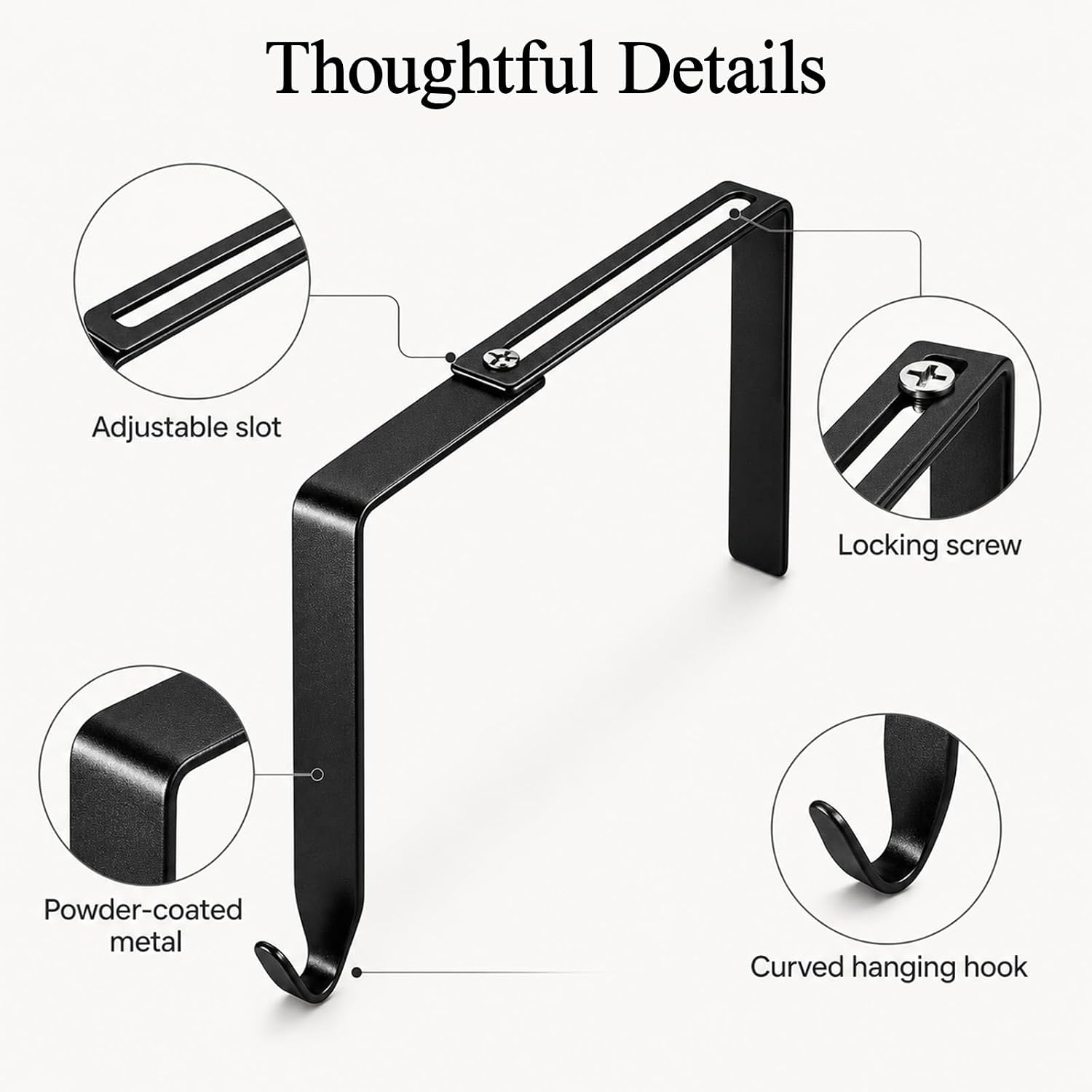 Adjustable Cinder Block Wall String Light Hooks, 10Pcs No-Drill Outdoor Light Hooks for 6-11" Concrete Walls/Fences, Heavy Duty Metal with Screwdriver & 12 Screws, Hooks for Outdoor String Lights