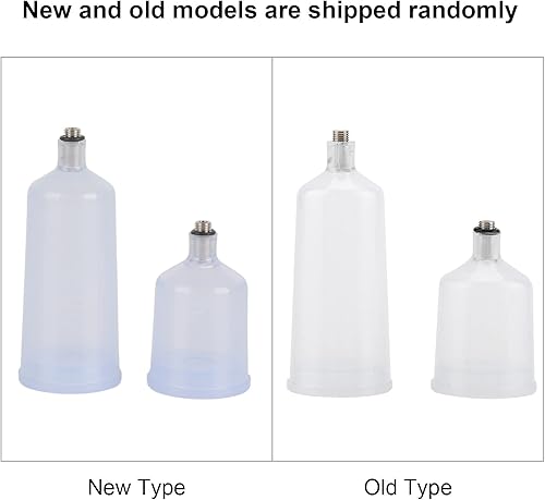 Miniatura 6 de Juego de 2 vasos de pintura en aerosol, 0.7 fl oz, 1.4 fl oz, pistola de pintura de plástico, recipiente para aerógrafo no tóxico, parte de conector