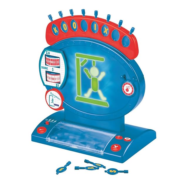 LEXIBOOK Juego de ahorcado electrónico, Juego de Mesa Infantil y Familiar, ortografía y Vocabulario