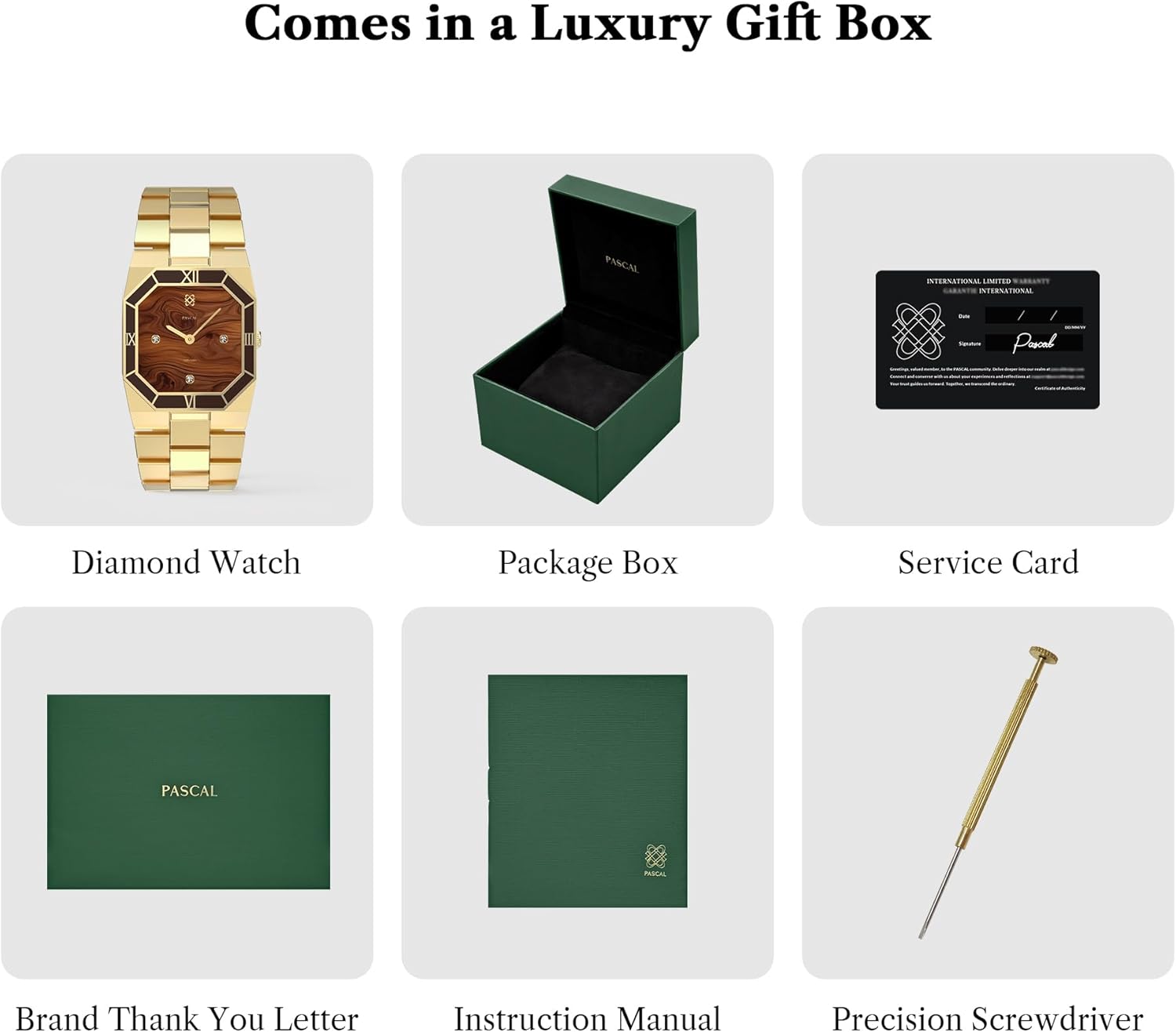 PASCAL Octagonal Enamel Diamond Watch for Men Women, Vintage Quartz Stainless Steel Two Hand Watch with Roman Dial, Lab-Grown Diamonds, Sapphire Crystal, 3 ATM Water Resistant - Image 8