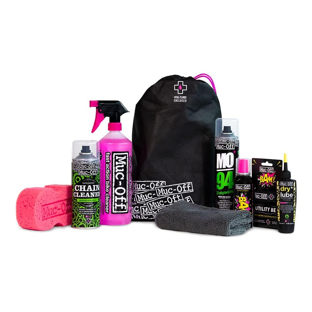 Muc-Off Kit Pulizia Bici Premium da 5 - Kit Manutenzione Bici con 5 Spazzole Pulizia Bici con Setole in Nylon Durevole e Manici Ergonomici Gommati per Ridurre l'Impatto