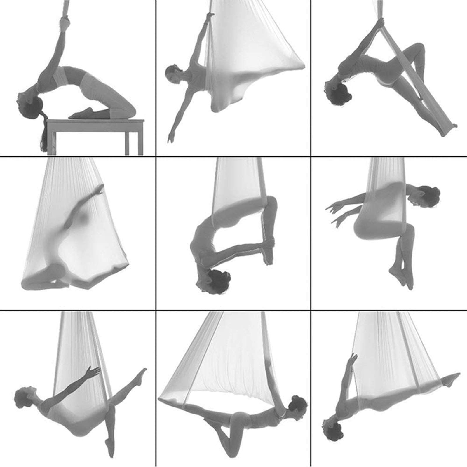 LHHL Aerial Yoga Swing Indoor Therapy Sensory Swing for Kids with Special Needs Cuddle Adjustable Hammock for Children with Autism, ADHD, Aspergers (Color : Sky Blue, Size : 150×280CM/59×110in)