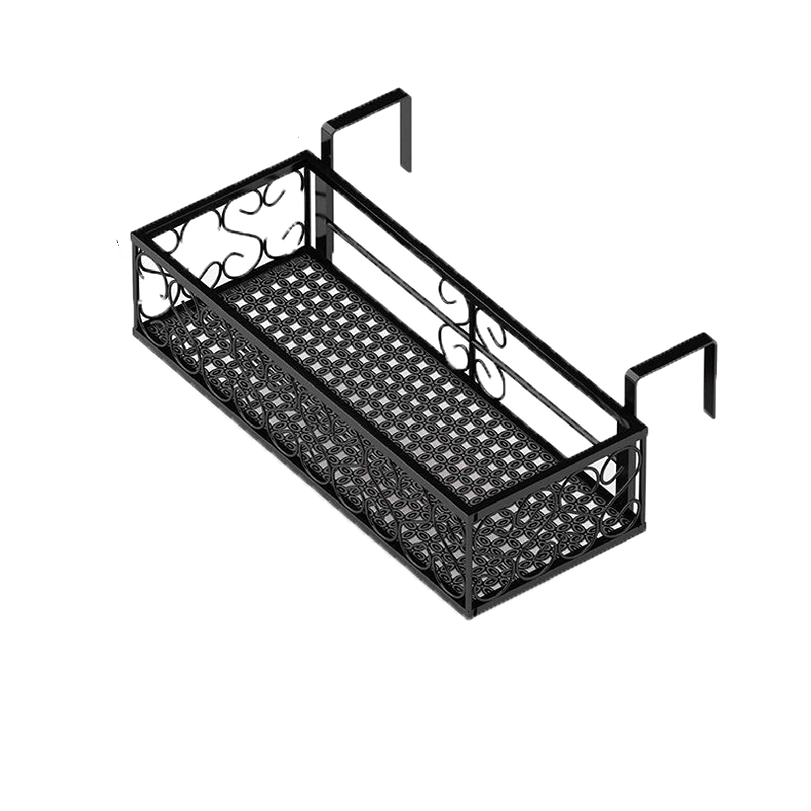 Étagère de balustrade de pot de fleur suspendue en fer forgé pour balcon