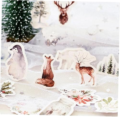 Miniatura 3 de 46 unids Invierno Bosque Papel Pegatina Pequeños Animales Pegatina Pegatina Mini Diario Decoración de Álbum Scrapbooking Decoración