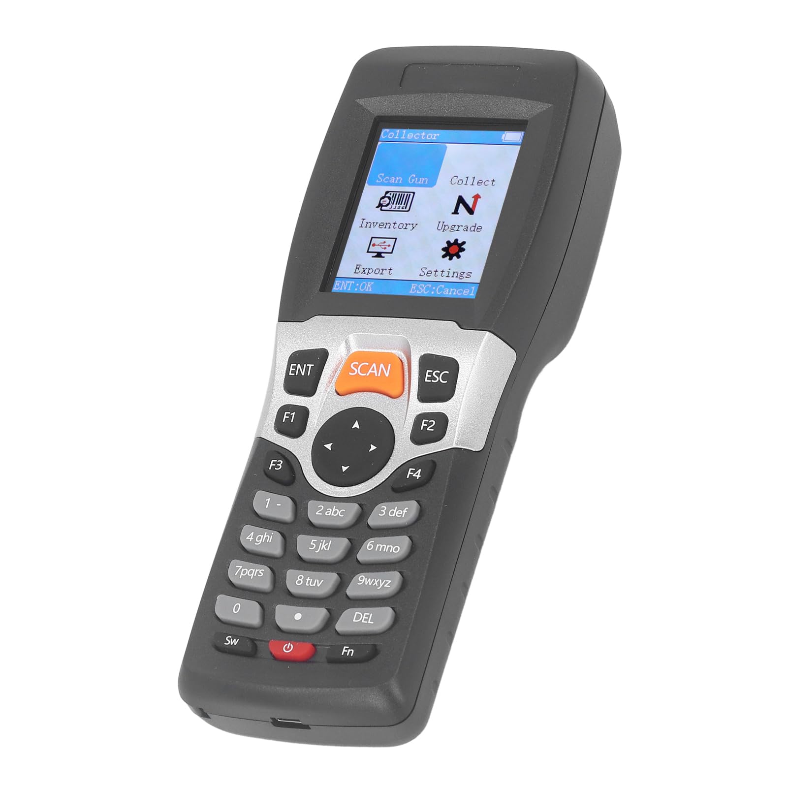 Hamwesh Wireless Barcode Scanner, 1D 2.4GHz USB Handheld Barcode Scanner, Portable Inventory with 2. Inch TFT Color Screen and 50H Working Time for Store Warehouse Supermarket