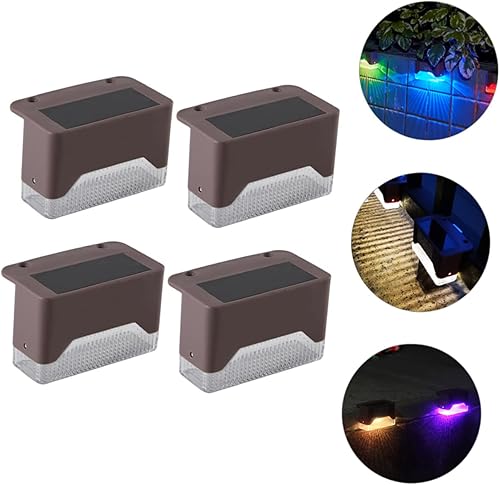 Miniatura 8 de Uonlytech 12 juegos de luces de barandilla de luz exterior de luces solares para exteriores, luces solares decorativas para exteriores, luces