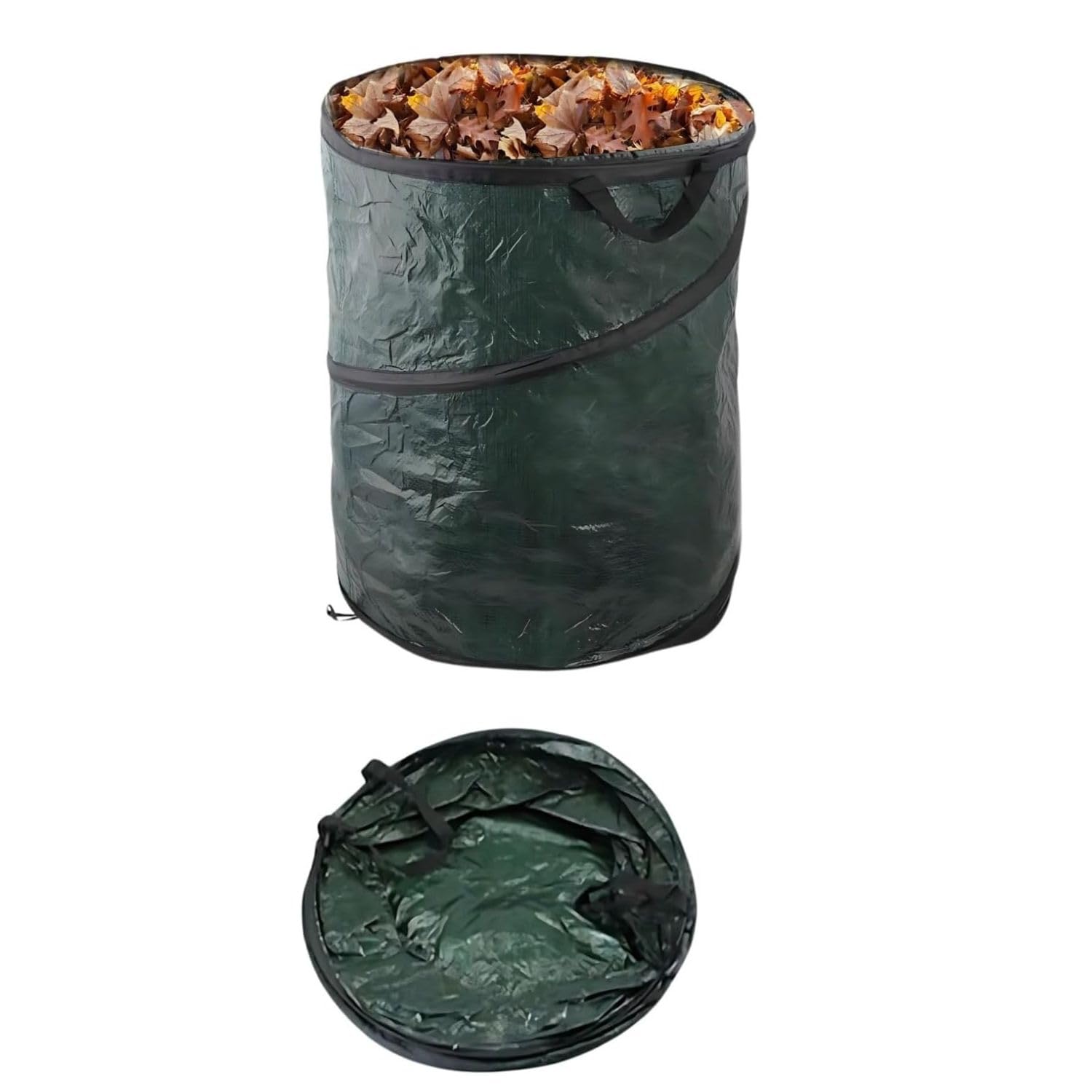 Mantraraj Green Large 120L Heavy Duty Strong Pop Up Garden Waste Refuse Rubbish Bag With Handles Extra Large Reusable Garden Waste Sack Grass Leaf Soil Compost Bin Bags Sacks