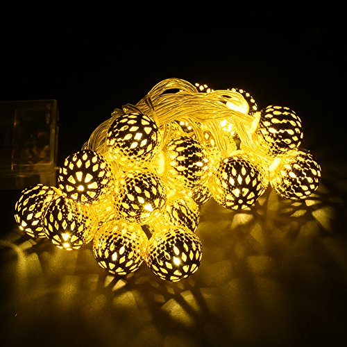 Guirnalda de luces LED con 20 pilas para jardín, césped, patio, decoración, luz blanca cálida Cover