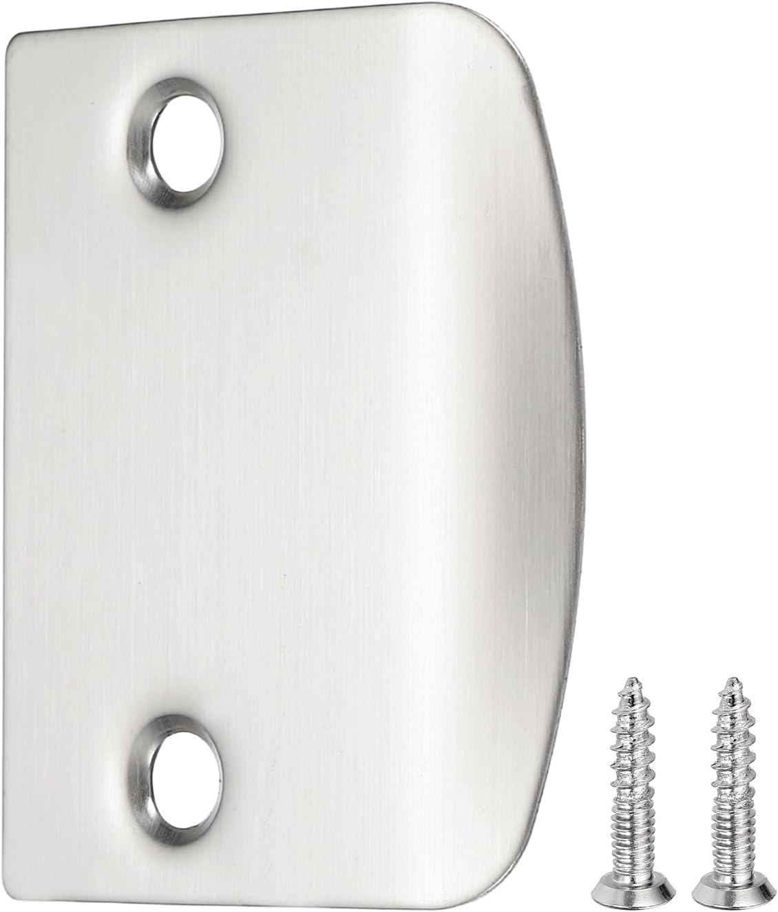 PATIKIL 1 PCS Door Edge Hole Filler Plate, 2-1/4inch x 1-7/16inch Stainless Steel Round Corner Deadbolt Cover Plate for Exterior Doors Lock, Black