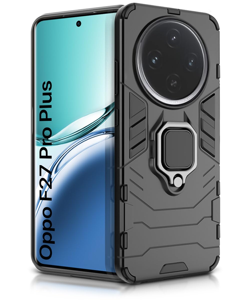 WOW IMAGINE Shock Proof Back Case Mobile Cover for Oppo F27 Pro Plus 5G (Tough Armor | Hybrid PC + TPU | Full Protection with Ring Holder & in-Built Kickstand | Black) (B0DCNH6T62) Amazon Price History, Amazon Price Tracker