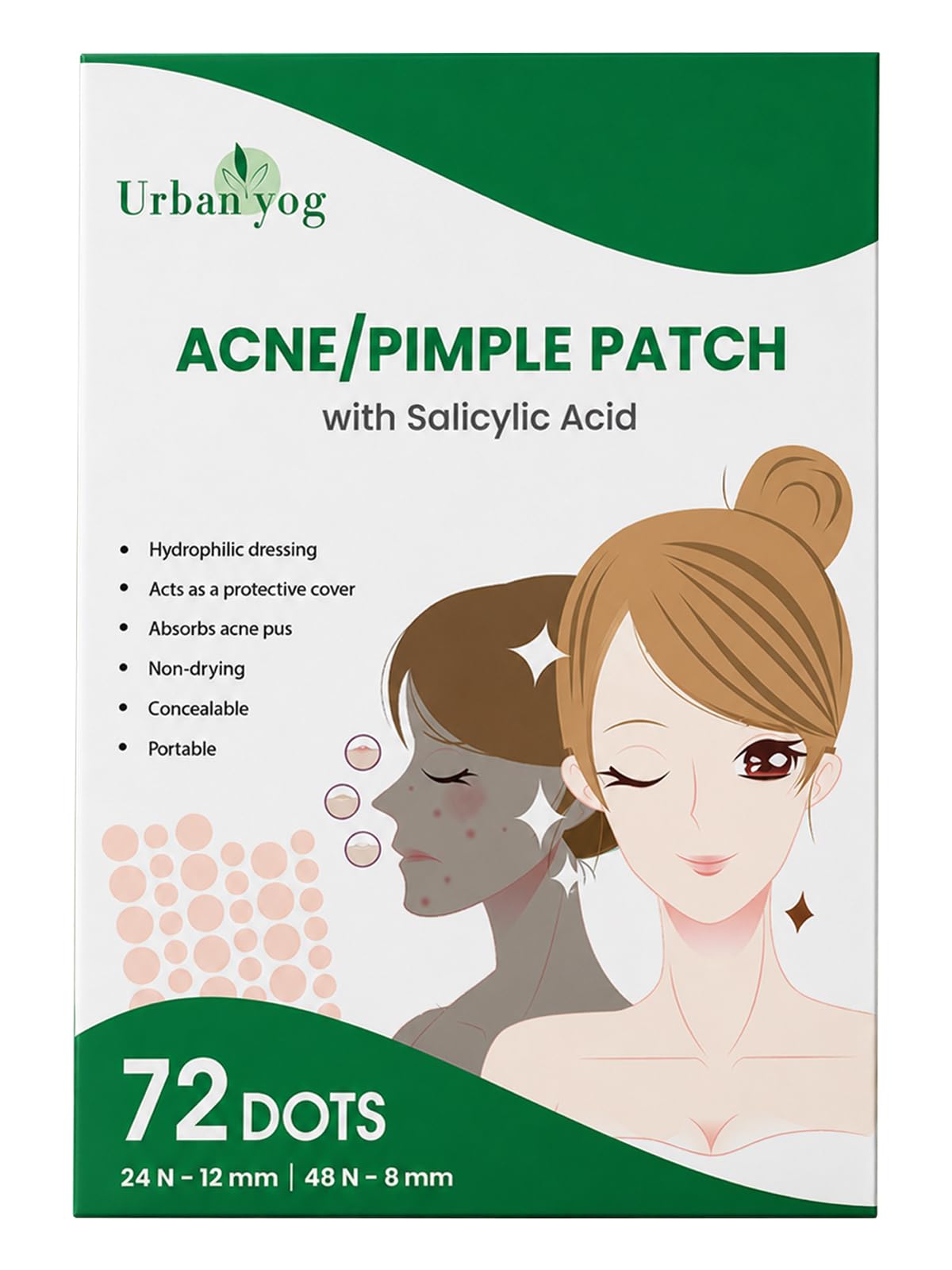 Urban Yog Acne Pimple Patch for Face (72 dots) | Waterproof Patches for Active Acne | Absorbs Pimple Overnight and Reduces Excess Oil | Facial Patches with 100% Hydrocolloid-image-28