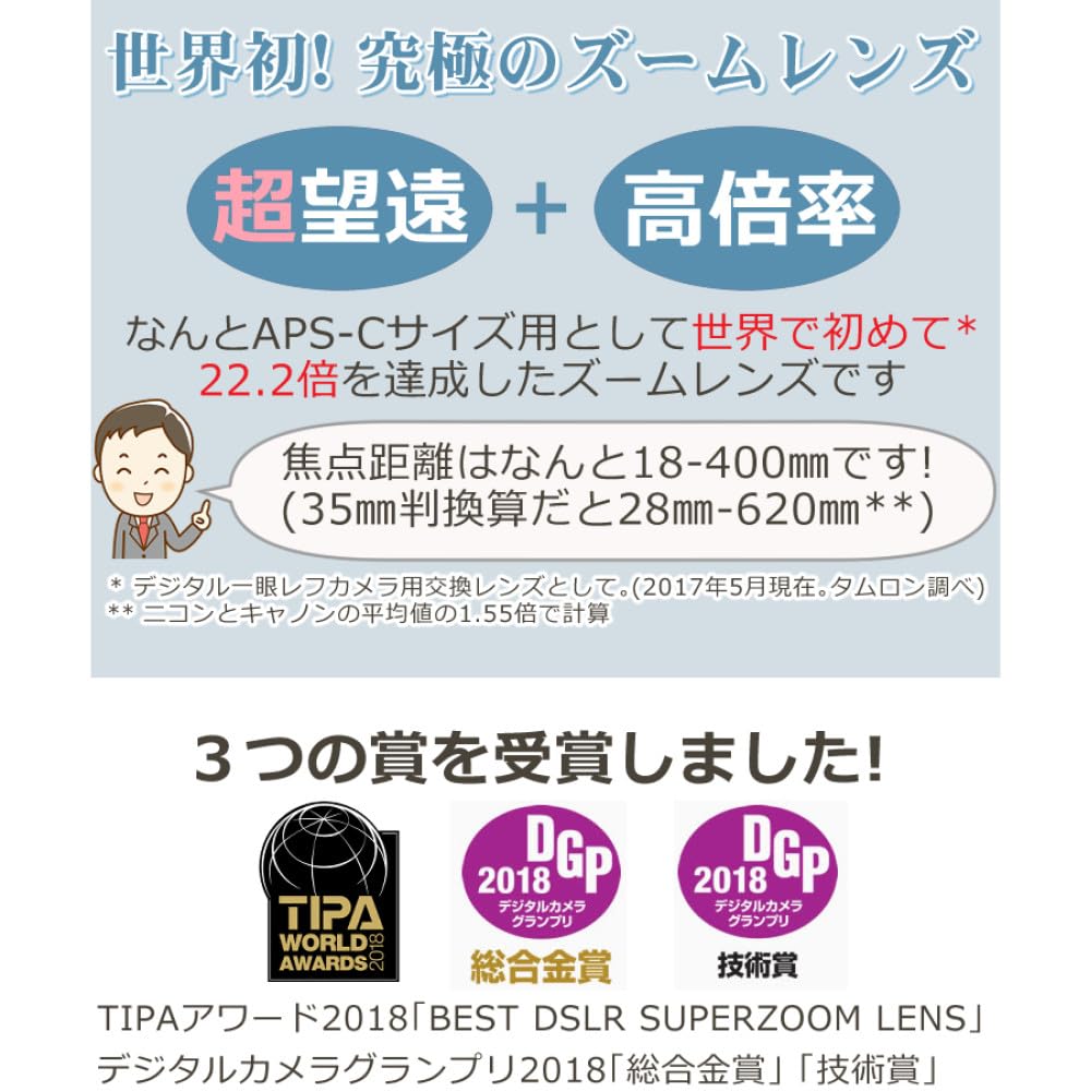 Amazon.co.jp: タムロン 高倍率ズームレンズ 18-400mm F3.5-6.3 DiII