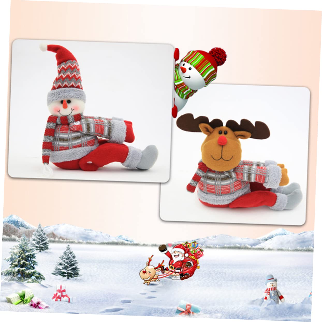 OUNONA 4 Pièces Clips de de Dessin animé Rideaux Noel Rideaux de Noel décoration du père Noël Boucle de de noël Embrasse de en Forme de Boucle pour