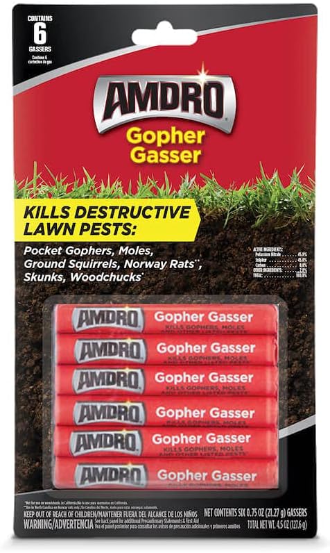 Amdro Gopher and Mole Killer, for Rodents, 12 Gassers, 0.75 oz = 2 - (6 Packs)