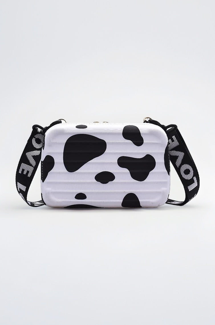 Sling Box Bag For Women With Detacheable Shoulder Strap And Convertible Into Cosmetic Box Bag, Black,White