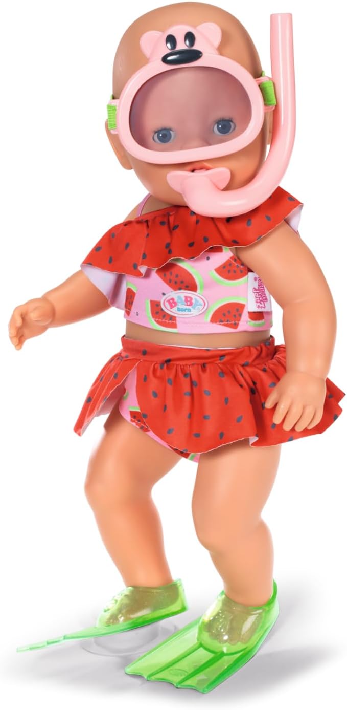 BABY born Zapf Creation 836996 Diving Set with Bikini, Diving Goggles and Fins for 43 cm Dolls