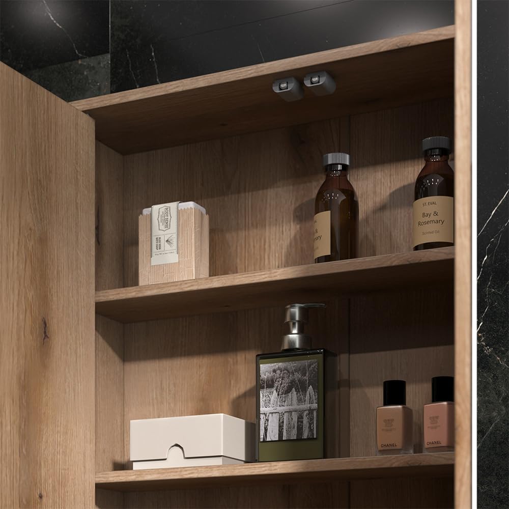 Vicco Specchio contenitore bagno Skara, Rovere, 56 x 58.4 cm