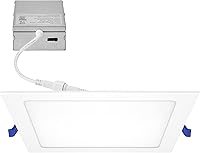 Vista 1 de Maxxima Luz de techo empotrable LED cuadrada de 8", 5 CCT, 1600 lúmenes, panel plano delgado, color seleccionable 2700K/3000K/3500K/4000K/5000K