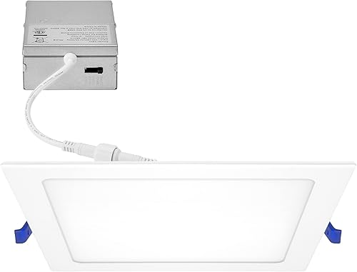Maxxima Luz de techo empotrable LED cuadrada de 8", 5 CCT, 1600 lúmenes, panel plano delgado, color seleccionable 2700K3000K3500K4000K5000K,